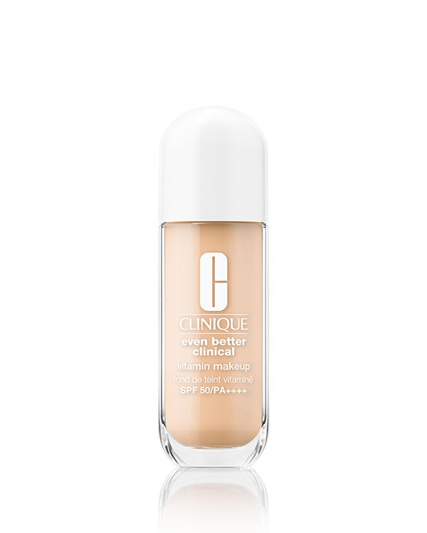 Even Better Clinical™ Vitamin Makeup Foundation SPF 50, 不含油份的 SPF 粉底液提供輕盈的遮瑕效果與亮麗的妝效，讓肌膚呈現自然、健康的光澤，是最佳的輕盈粉底液。